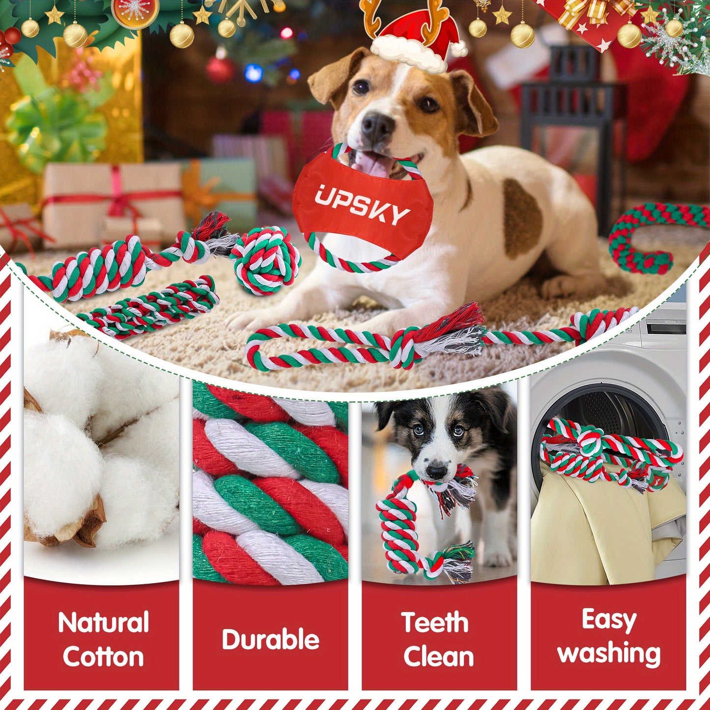 Durable Heavy Duty Dog Chew Toys Set for Aggressive Chewers
