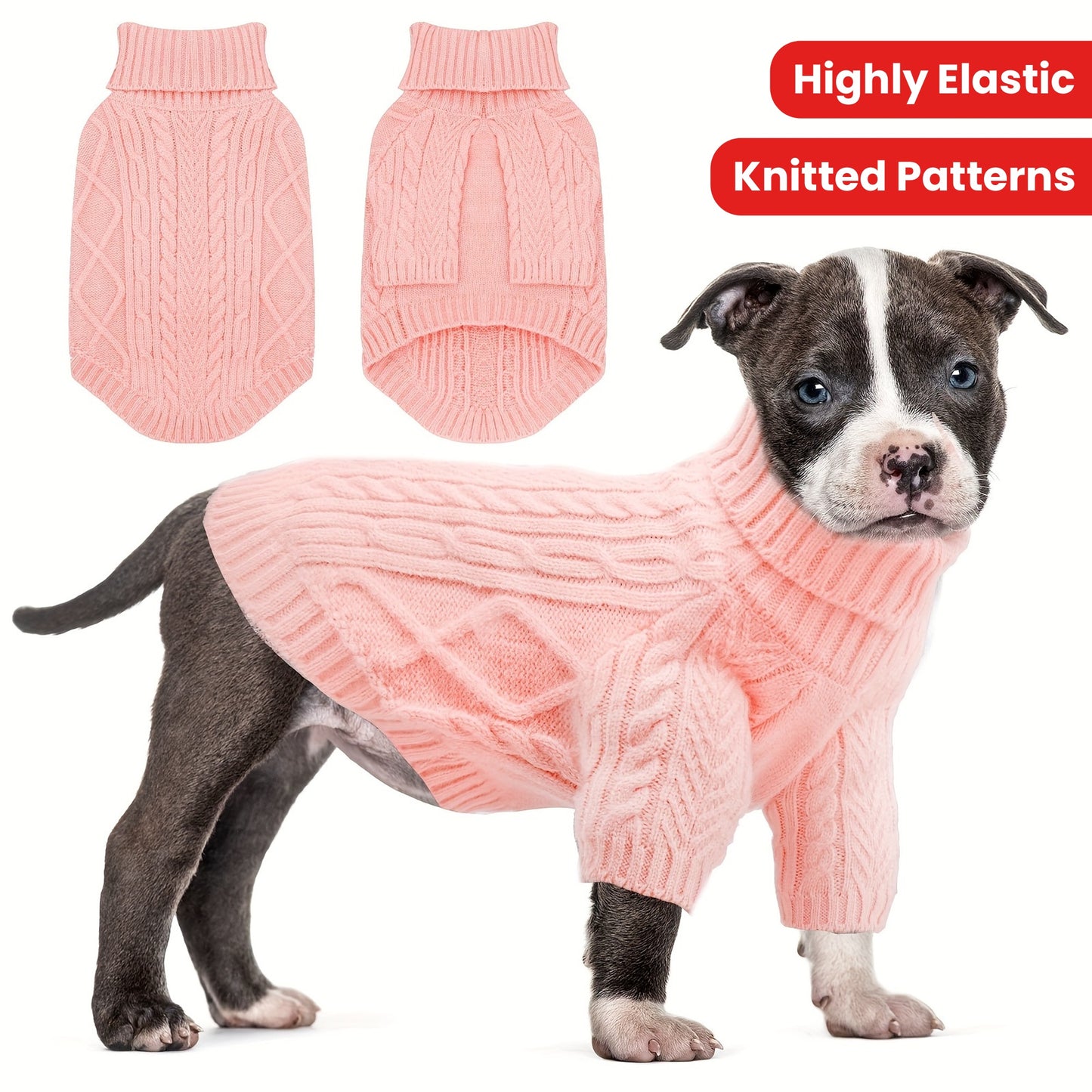 Cozy Turtleneck Dog Sweater for Small and Medium Breeds