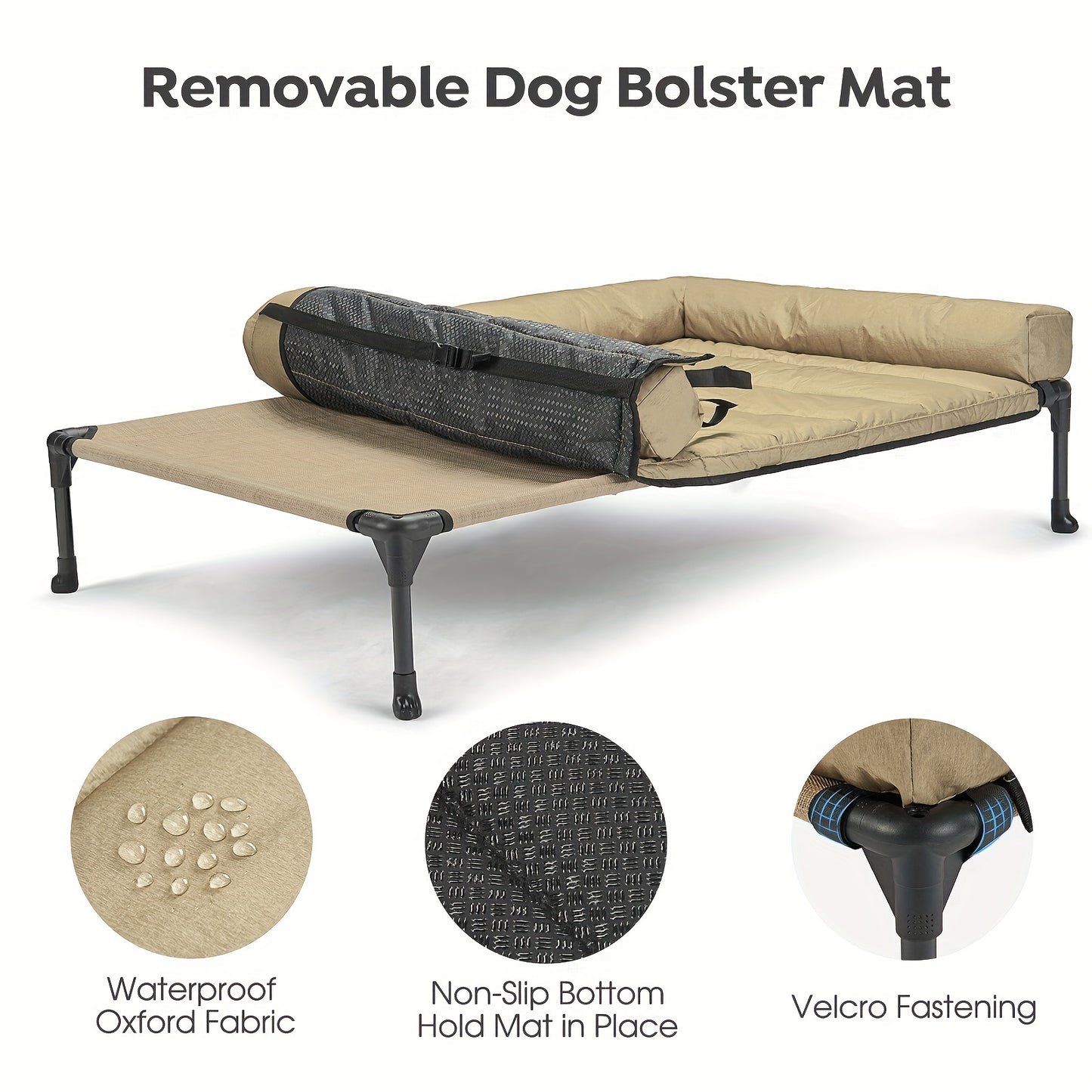 Veehoo Cooling Elevated Dog Bed with Removable Pillow-Top Mat