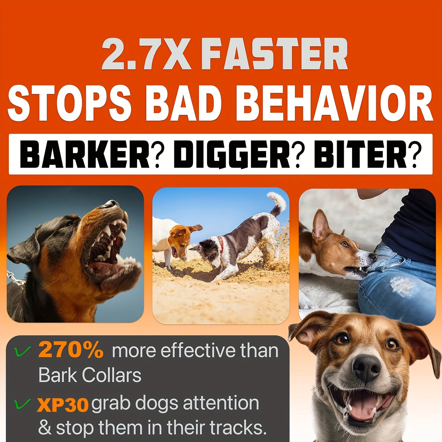 SODOG Ultrasonic Dog Trainer USB Rechargeable Anti-Barking Device