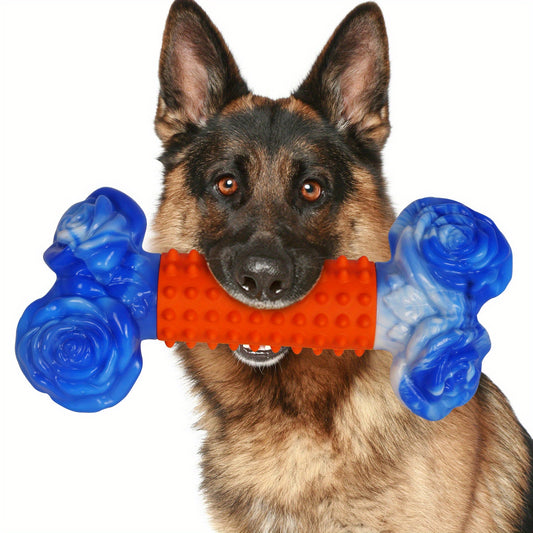 Durable Beef Flavored Rose Bone Shape Interactive Dog Toy
