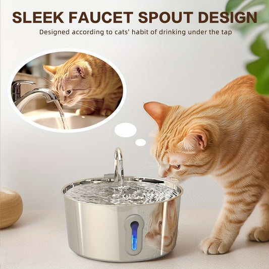 Stainless Steel Cat Water Fountain 135oz Automatic Pet Dispenser