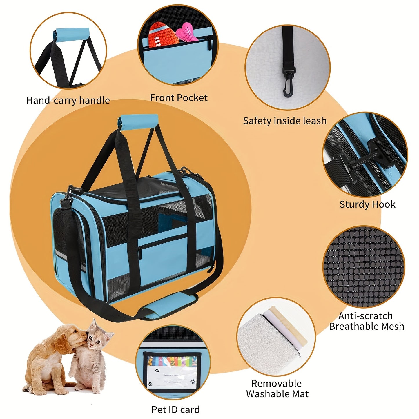 TSA Approved Soft Sided Cat Carrier with Cozy Design