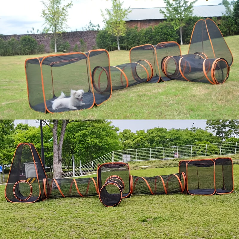 Portable Cat Enclosure 6-in-1 Outdoor Tent Mesh Playpen