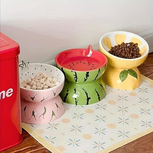 Random Two-Piece Set of Cat Bowls with Anti-Tipping Design