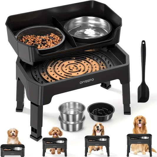 Home Relaxation Adjustable Height Elevated Dog Bowl Stand